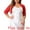 Red, variant on DARING DIVA Plus Size Mesh Crop Long Sleeve Sheer Bolero Shrug Top 1X White