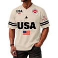 thumbnail image 5 of Youpwaven 250th Anniversary USA Merchandise Men's V-Neck Sport Jersey, Patriotic 250 Year American Anniversary Flag Tee, Casual Athletic Short Sleeve, 5 of 6
