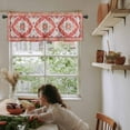 thumbnail image 5 of Orange Red Boho Valances for Windows Farmhouse Kitchen Curtains Valances Rod Pocket Valance Curtains for Kitchen Windows Vintage Flower Tribal Distressed Printed Window Valances for Bathroom 42"x18", 5 of 6