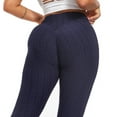 thumbnail image 1 of Mallas anticelulíticas para levantamiento de glúteos y cadera de burbuja para mujer, mallas de Yoga para entrenamiento de cintura alta, color azul marino 2XL Jormftte LRWJ016-24, 1 of 3