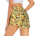 thumbnail image 3 of Xecao's Ethnic African for a double-layer running short for women, perfect for gym, tennis, and more, featuring a convenient pocket., 3 of 9