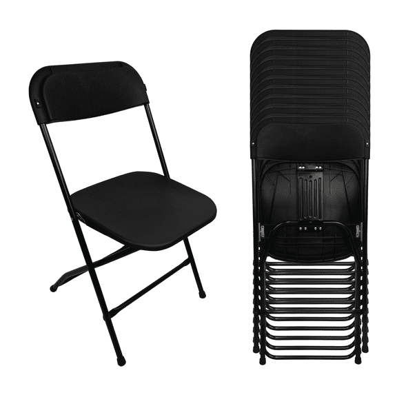 Set 10 Sillas Plegables Plastico STYRKA Uso Rudo para Eventos Exterior Jardin Fiestas