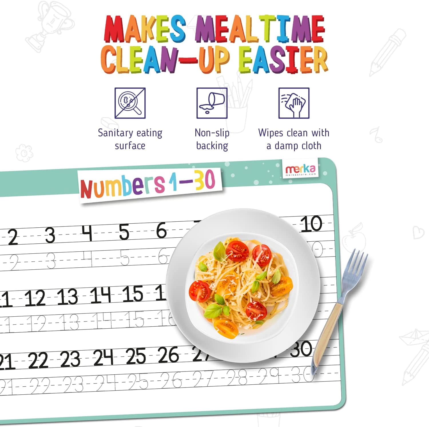 Colouring Activity Placemats For Kids Washable Easily Wipe Clean FDA A – 4 The New You - View #13