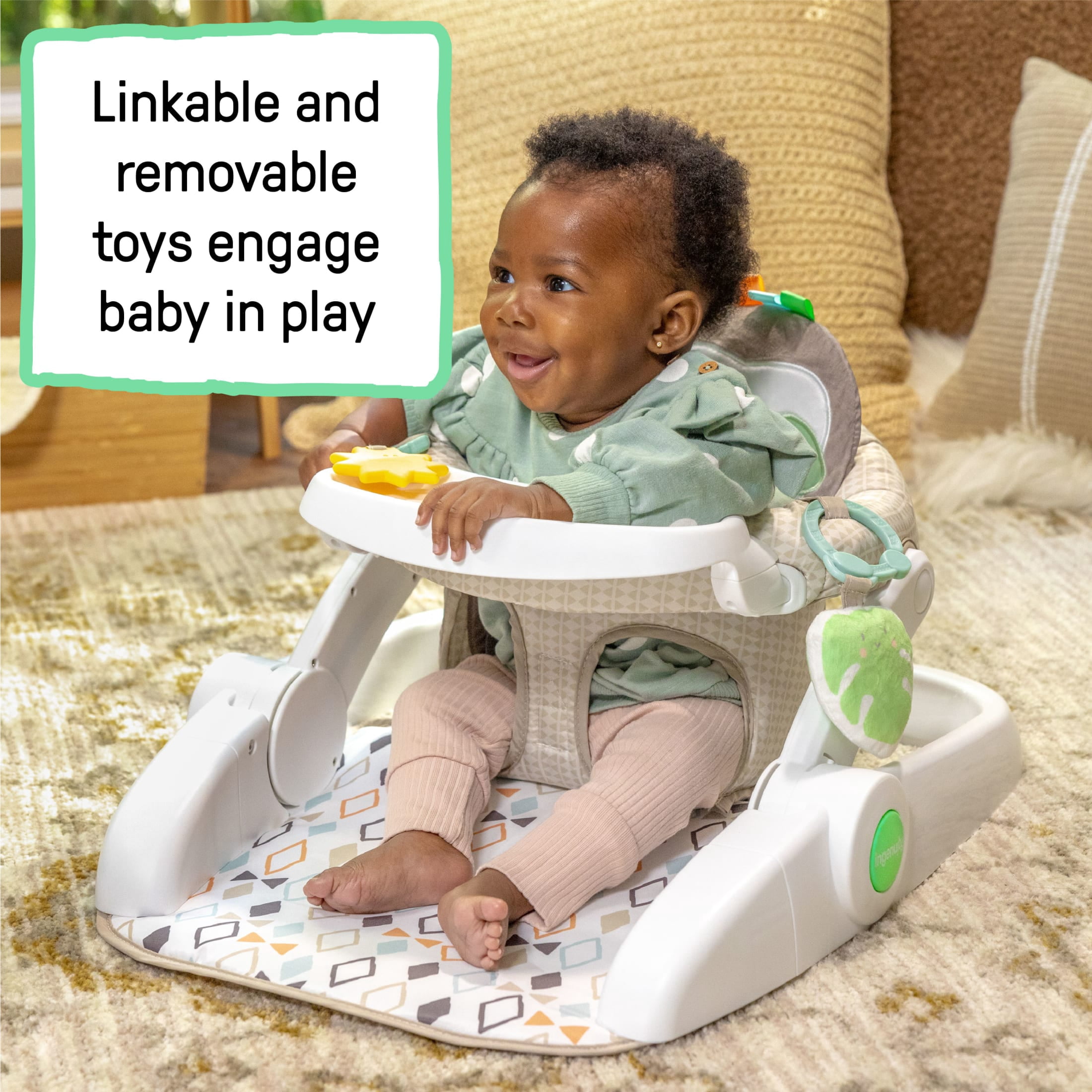 Ingenuity Prop Spot Learn-to-Sit Floor Seat for Baby, Unisex, For Ages 4-12 Months - Loni