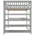 thumbnail image 4 of Euroco Full Loft Bed with Built-in Desk and Shelf for Kids Teens Bedroom, Gray, 4 of 12
