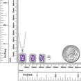 thumbnail image 3 of Gem Stone King 925 Sterling Silver Purple Amethyst Pendant and Earrings Jewelry Set for Women | 6.26 Cttw | Emerald Cut 9X7MM and 8X6MM | Gemstone February Birthstone | with 18 inch Silver Chain, 3 of 4