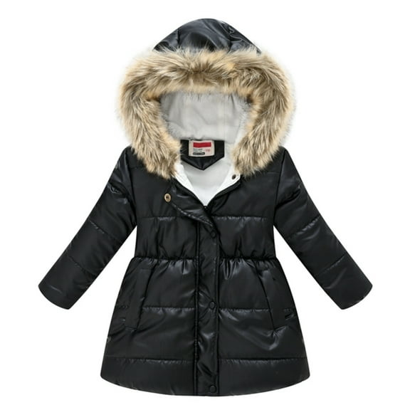 GYRATEDREAM Girl's Winter Coat Jacket Hooded Kids Toddler Waterproof Parka Outwear Warm Cotton Puffer Hooded Jacket for 4-10Y