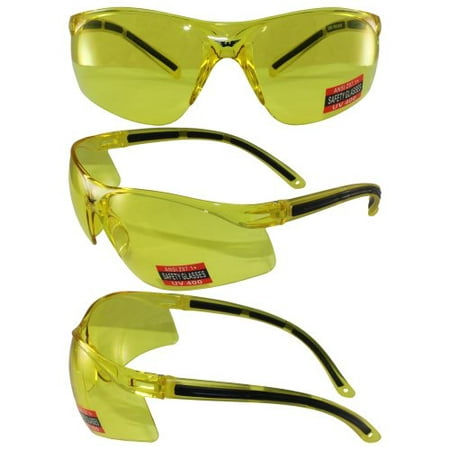 Global Vision Matrix Safety Sunglasses Yellow and Black Frame Yellow Lens Z87.1