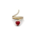 thumbnail image 1 of 7MM Heart Shape Wrap Bypass Ring Natural Ruby 925 Silver Gold Vermeil Women Rings, 1 of 4