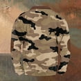 thumbnail image 7 of Men's Fashion Casual Half Zip Camouflage Sweatshirt, Loose Fit Long Sleeve Hoodie, Military Style Streetwear for Outdoor, Christmas, Fall Winter, Hiking and Camp,Light Brown,L, 7 of 7