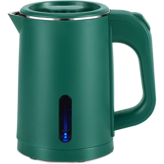 Small Electric Tea Kettle Stainless Steel, 0.8L Portable Mini Hot Water Boiler Heater, Travel Coffee with Auto Shut-Off & Boil Dry Protection (Green)