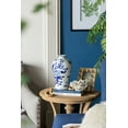 thumbnail image 6 of A&B Home Blue and White Floral Pattern Porcelain Meiping Vase 8" x 8" x 13", 6 of 10