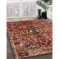 thumbnail image 3 of Ahgly Company Machine Washable Indoor Round Traditional Saffron Red Area Rugs, 4' Round, 3 of 7