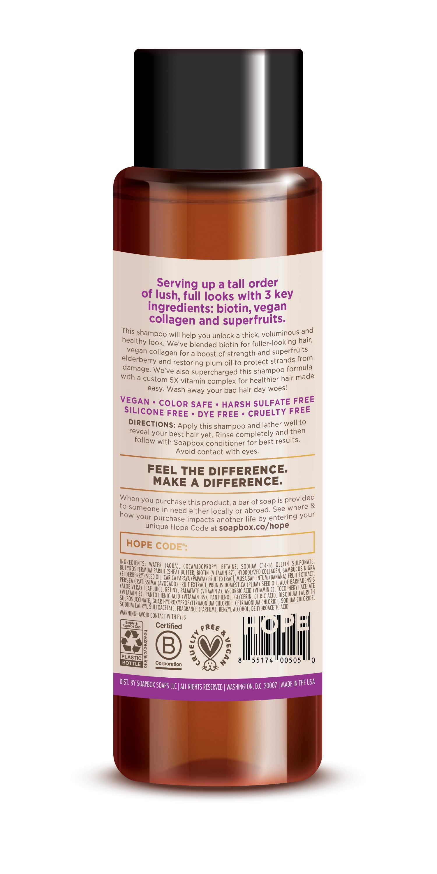 Soapbox Biotin & Superfruit Shampoo & Conditioner Set – Vegan, Sulfatfrei, Je 473 Ml