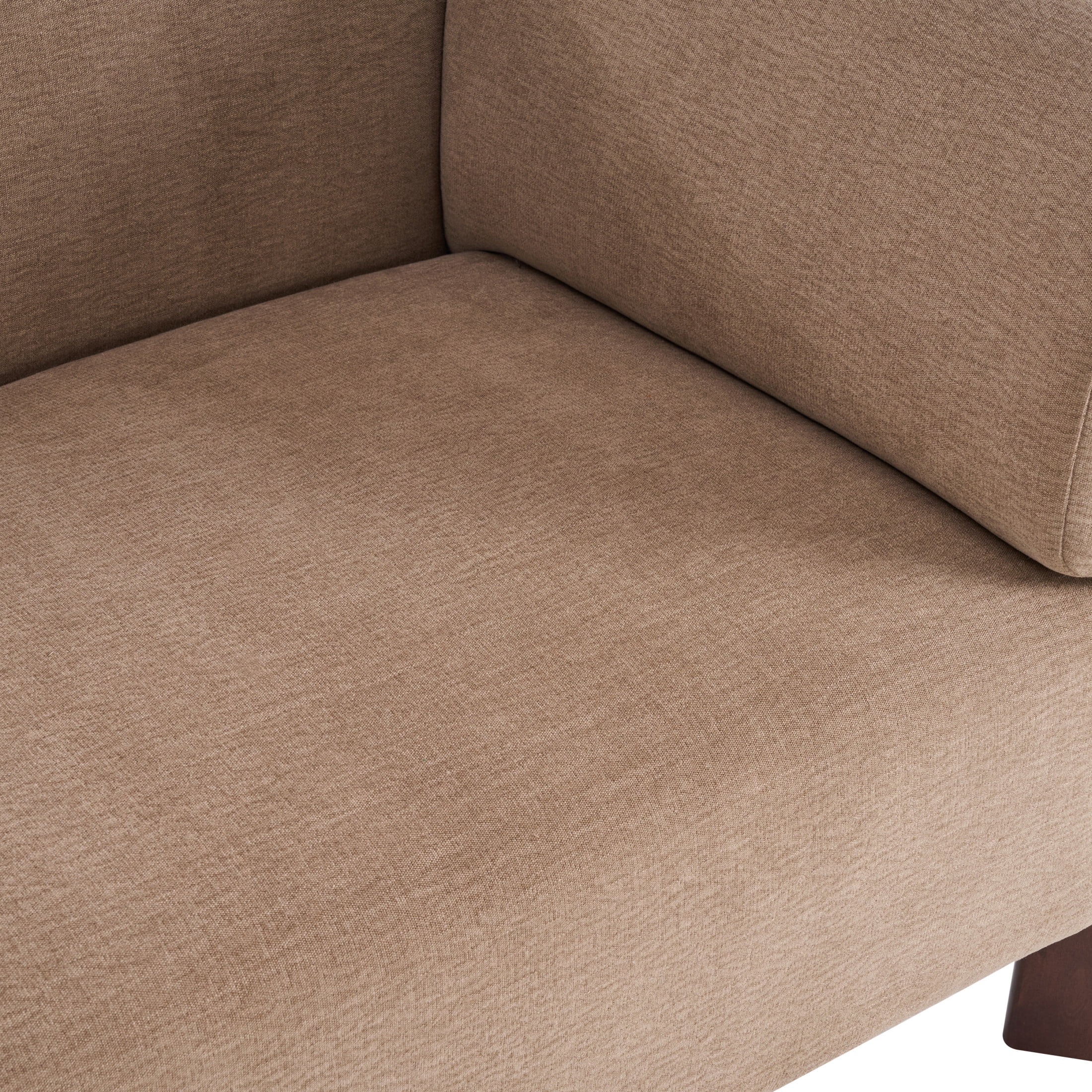 Christopher Knight Home 80" Modern Upholstered Sofa, 3 Seats Tuxedo Arms with Wood Leg, Light Brown