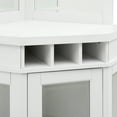 Home Source Corner Bar Unit White Hardwood