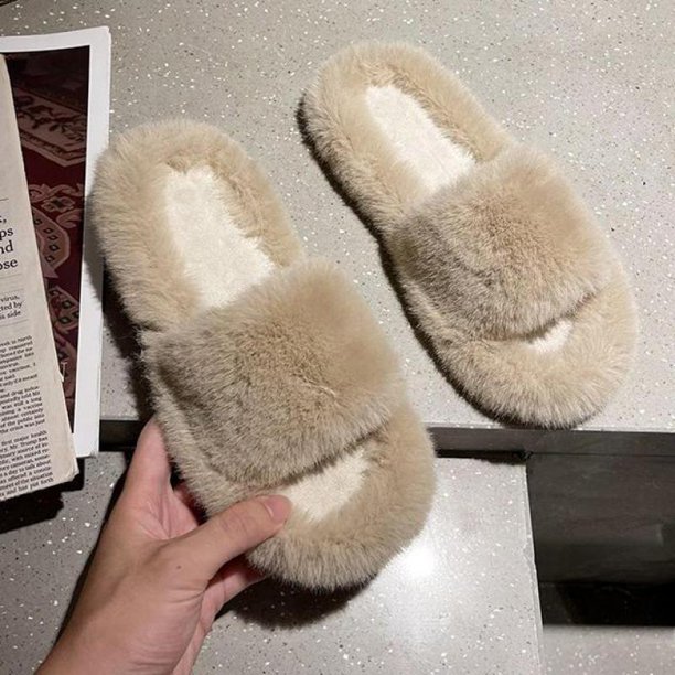 2023, zapatos peludos cálidos de lujo para Mujer, Zapatillas de felpa para interior y exterior, planas de invierno con flocado, Zapatillas para Mujer, Casa House37 Gao Jinjia LED