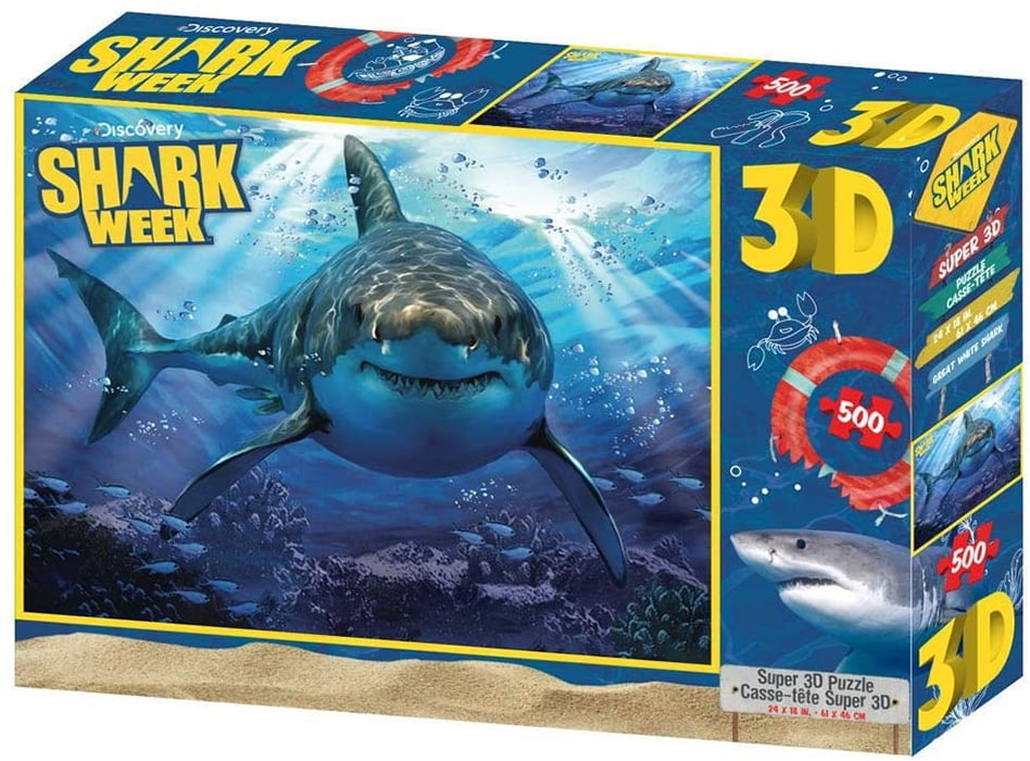 Jigsaw 3D Puzzle Discovery Shark Week 24 Inch by 18 Inch Puzzle 500