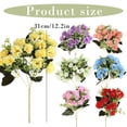 thumbnail image 3 of Artificial Purple Carnation Flowers, Fake Silk Carnation Bouquet with Green Leaves for Wedding Home Party DIY Floral Arrangement Decor, 3 of 9