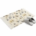 thumbnail image 4 of Beige Grey Spring Floral Bathroom Rug 2'x3', Watercolor Summer Botanical Low Profile Front Entryway Rug with Tassels, Woven Cotton Washable Kitchen Mat Carpet for Foyer Bedroom Back Door Decor, 4 of 9