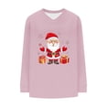 thumbnail image 5 of Fall Tops for Women Long Sleeve V Neck Christmas Tees Holiday Party Ready Loose Fit Seasonal Print Comfort Wear Casual Outfits, 5 of 6