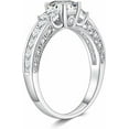 thumbnail image 3 of Zion Jewels 2.00CT Princess Cut Diamond 3 Stone Vintage Engagement Ring For Women, 14K White Gold Finish, Wedding & Promise Rings For Her, 3 of 4