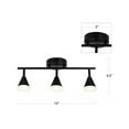thumbnail image 3 of Catalina Lighting Alsy 19"W 3-Light LED Track Bar Modern Light Fixture, Matte Black with Frosted Acrylic Shades, 3 of 5