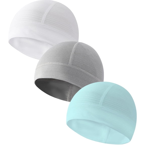 3 Pieces Lightweight Skull Cap for Men Women Breathable Helmet Liner Cooling Hat Soft Running Cycling Beanie Hats