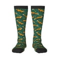 thumbnail image 2 of Picia Women Crew Soft Moisture-wicking Socks Green Plants with Fox Pattern Design Cotton Socks, One Size fit All, 2 of 9
