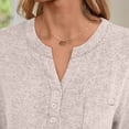 thumbnail image 6 of SUNBS Lounge Sets for Women 2 Piece Casual Outfits Long Sleeve Henley Top Wide Leg Pants Tracksuit with Pockets, 6 of 9
