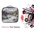 thumbnail image 6 of FORMRS Travel Makeup Bag Large Capacity Train Case Cosmetic Organizer with Adjustable Dividers, River and Mountains, 6 of 8