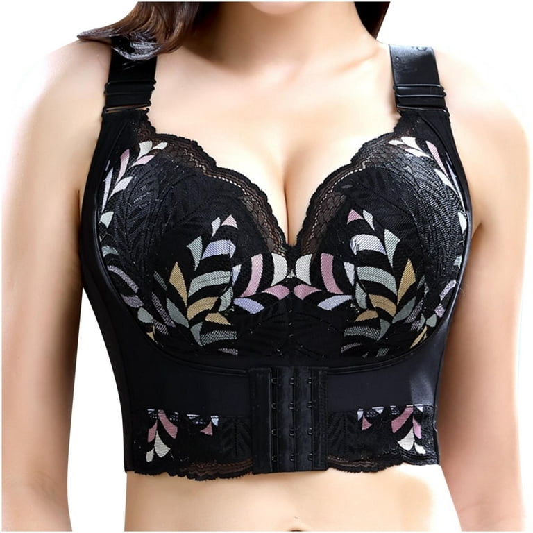 Women's Plus Size No Sponge Side Collection Breathable Upper Collection  Auxiliary Breast Gathered Anti-sagging No Steel Ring Bra 