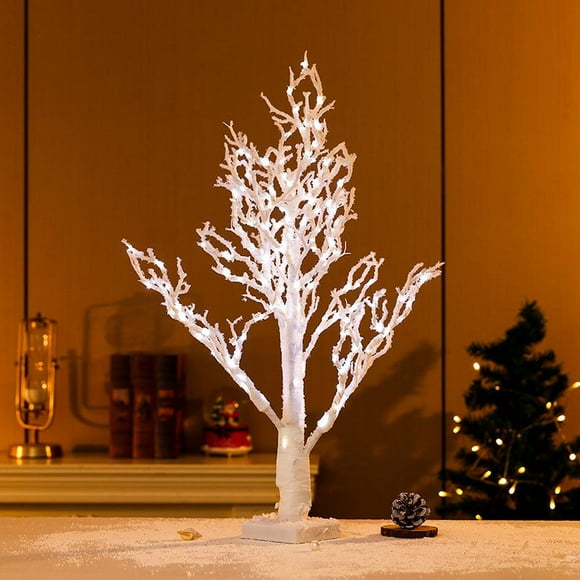 EastVita Artificial Tree Lamp, Battery Operated Lighted Tree, 25.6inch Height Lighted Up Tree Lamp with Dual Switches Control, Indoor Decoration for Home Porch Xmas Decor