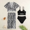thumbnail image 2 of Girls Swimsuit 4 Piece Floral Print Tops Skirts with Bikini Set for Kids Swimwear Outfit, 2 of 7