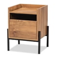thumbnail image 1 of Baxton Studio Table d'Appoint Tasman Finition Bois Naturel Brun et Métal Noir, 1 of 11