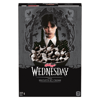 Wednesday Cheesy Kellogg's® Wednesday Cookies & Creme Flavour Cereal 227g- Crunchy ...