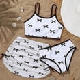 thumbnail image 6 of CAICJ98 Girls' 3 Piece Set Bow Print Bikini Swimsuit with Drawstring Beach Skirt Cute Ruched Bathing Suits for Girls Swimwear (11Y,White), 6 of 7
