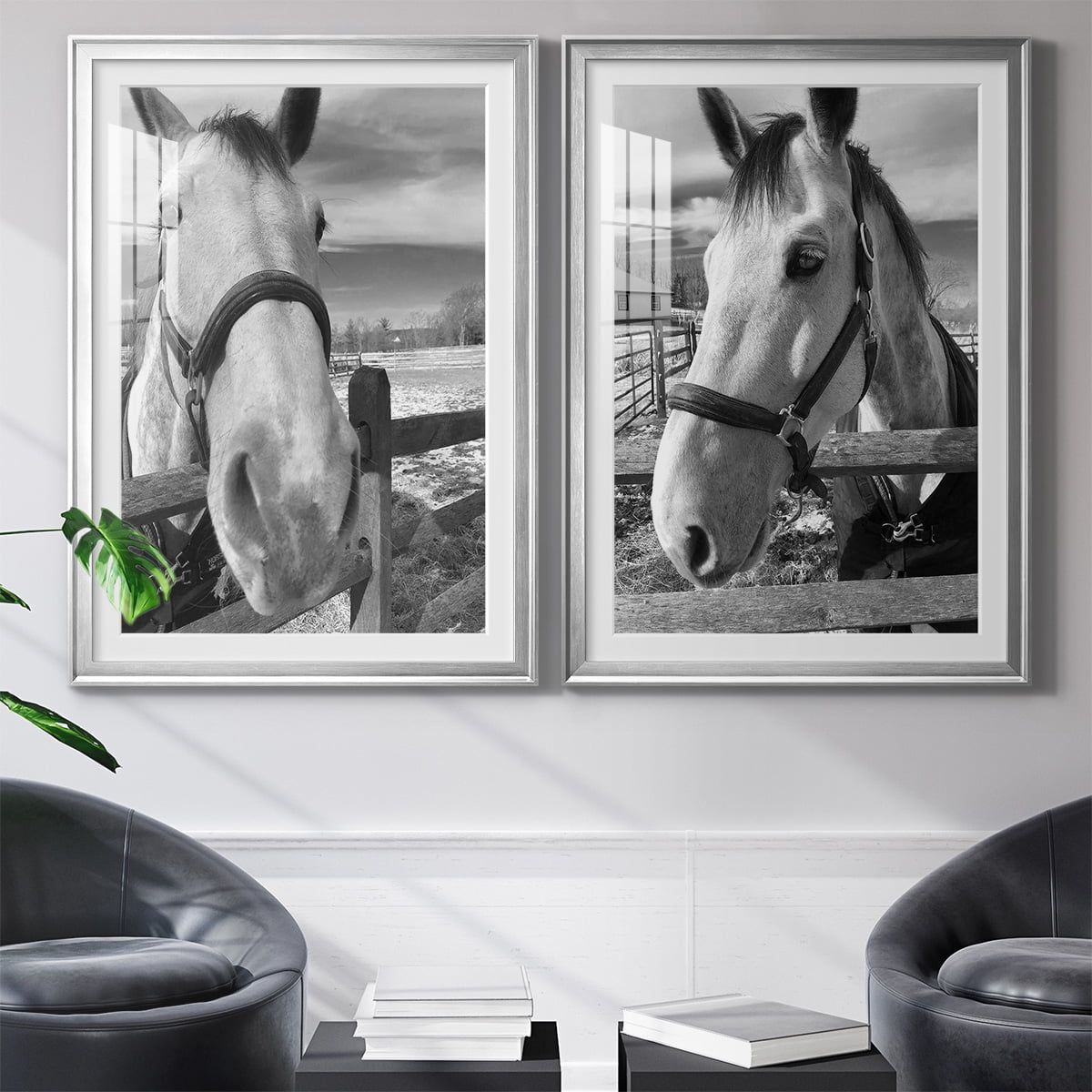 Wexford Home Caen Premium Framed Print, 26.5" x 36.5" - Ready to Hang, Silver (Set of 2)