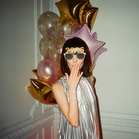 Soimiss Plated 2026 New Year Glasses Lightweight Party Accessory Durable Eyewear for Photo Props