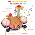 thumbnail image 6 of JUGAAD LIFE Drum Set for Toddler Kids, Baby Drum Set Toys Gift for 1 2 3 Year Old, Musical Instruments Learning Toys with 2 Drumsticks and Microphone (Pink), 6 of 6