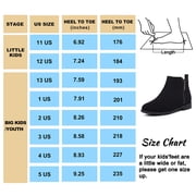 HARVEST LAND Little/Big Girl Ankle Boots Kids Short Zipper Flat Booties Black Size 11-5