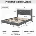 thumbnail image 5 of Queen Size Metal Platform Bed Frame with No Box Spring, Gray for Bedroom, 5 of 12