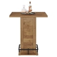 thumbnail image 3 of Fnova 31 Inch Square Bar Height Table with Metal Footrest, Industrial Bar Table for Home Bar Bistro Cafe Small Space, 3 of 14