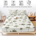 thumbnail image 5 of Queen Size Fitted Sheet Set - Palm Trees 3 Piece Bedding Sets 16" Deep Pocket Fitted Sheet with 2 Pillowcases, Green Botanical Summer Tropical Plants Brushed Microfiber Hotel Luxury Bed Sheets, 5 of 9