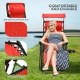 thumbnail image 6 of OSM 2-Pack Zero Gravity Reclining Lounge Chairs with Canopy, Portable Folding Patio Loungers with Removable Cup Holder Side Tray and Pillow Headrest for Outdoor, Beach, Camping, Red, 6 of 7
