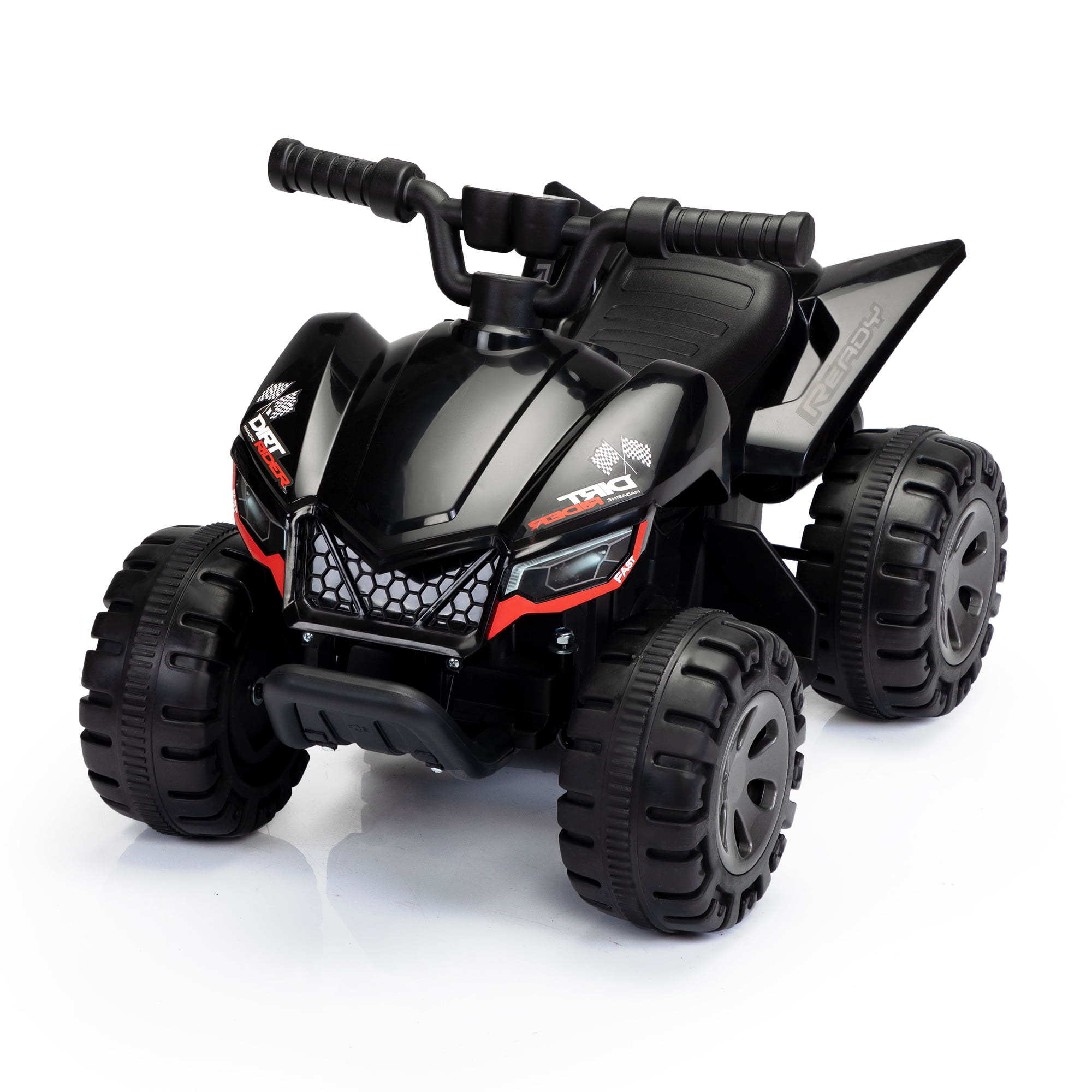 Spaco 6V Battery Powered Electric Quad Car Kids Ride-on ATV Ride-on Toy for Toddlers Age 3-5, Black