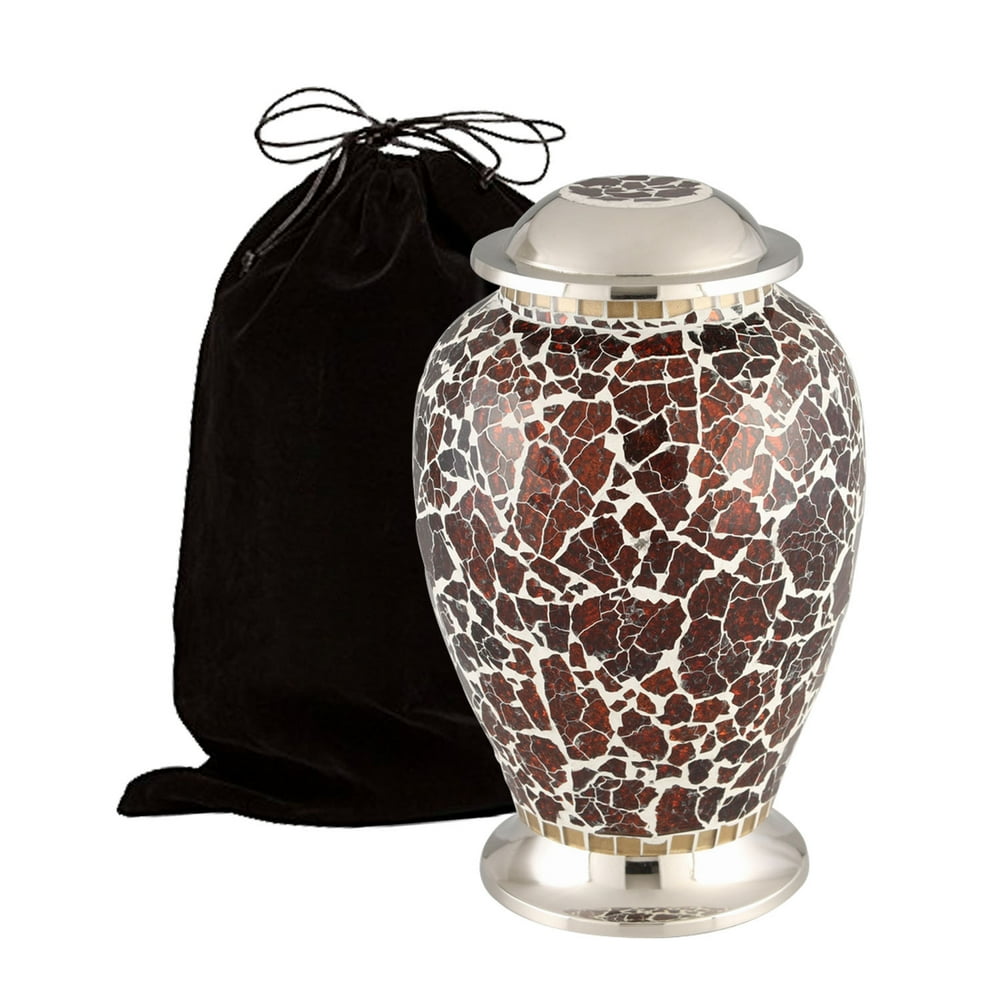 Mosaic Cracked Glass Cremation Urn for Human Ashes Adult Funeral Urn