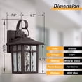 thumbnail image 3 of Maxax 2-Pack Dusk-to-Dawn Outdoor Wall Lights, Waterproof Brown Exterior Wall-Mount Fixtures with Ripple Glass, Porch Lanterns for Entryway, Garage, and Patio, 3 of 8
