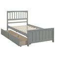 thumbnail image 2 of P PURLOVE Solid Wood Twin Size Platform Bed with Two Drawers for Guests Room,Bedroom(Gray), 2 of 7