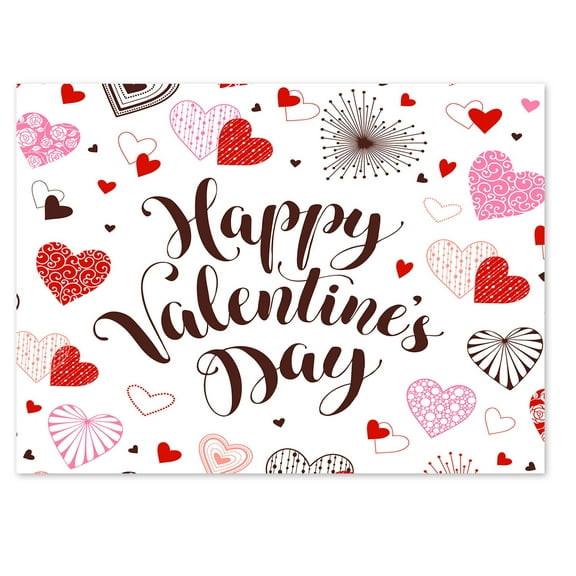 Small World Greetings Modern Hearts Valentine’s Day Cards 12 Count - Blank Inside with Red Envelopes - A2 Size (7"x5") - Friends, Family, and More